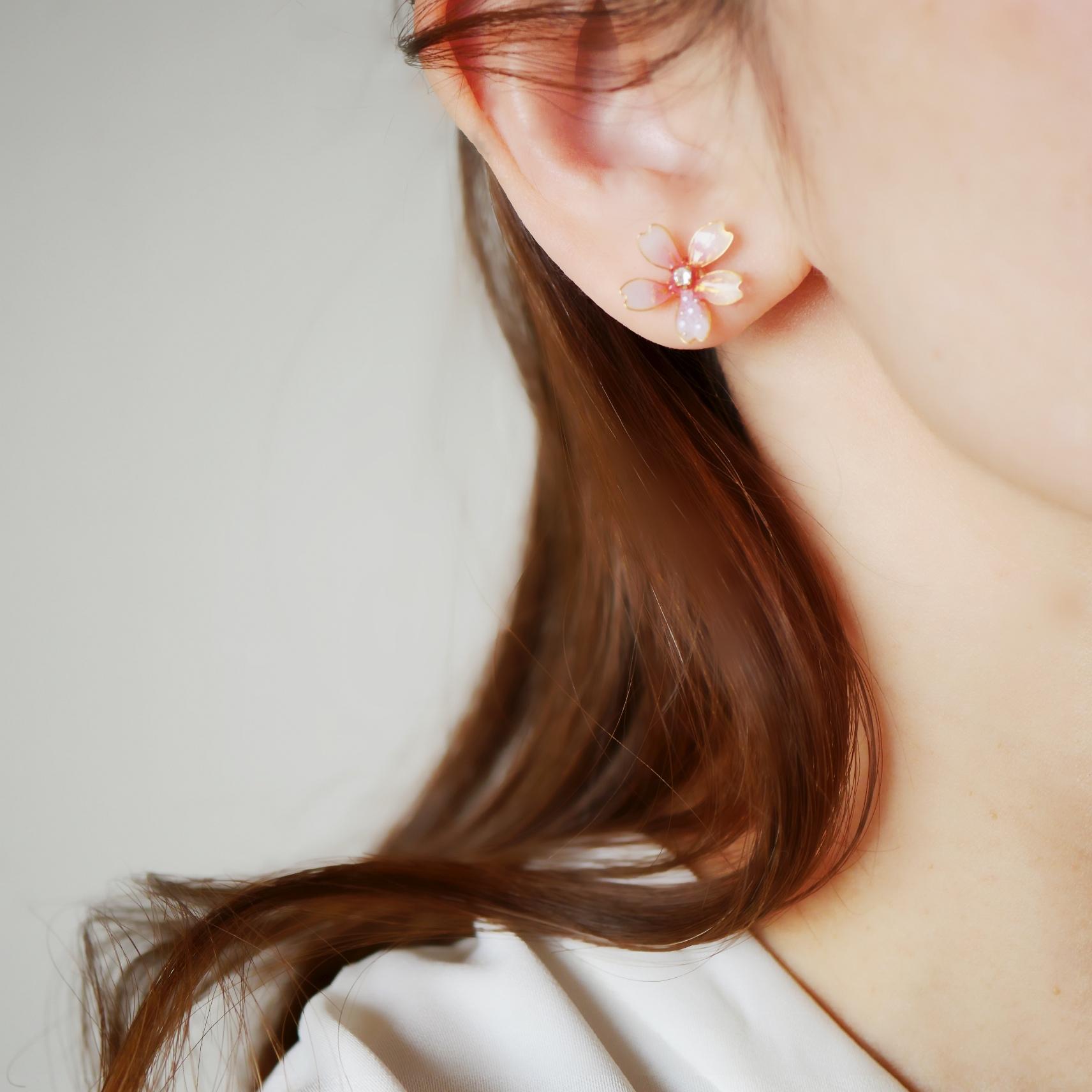 桜パールのアクセサリーセット｜ワインピンクのネックレス＆ピアス（イヤリング）｜入学式・卒業式・春フォーマルに | 10枚目