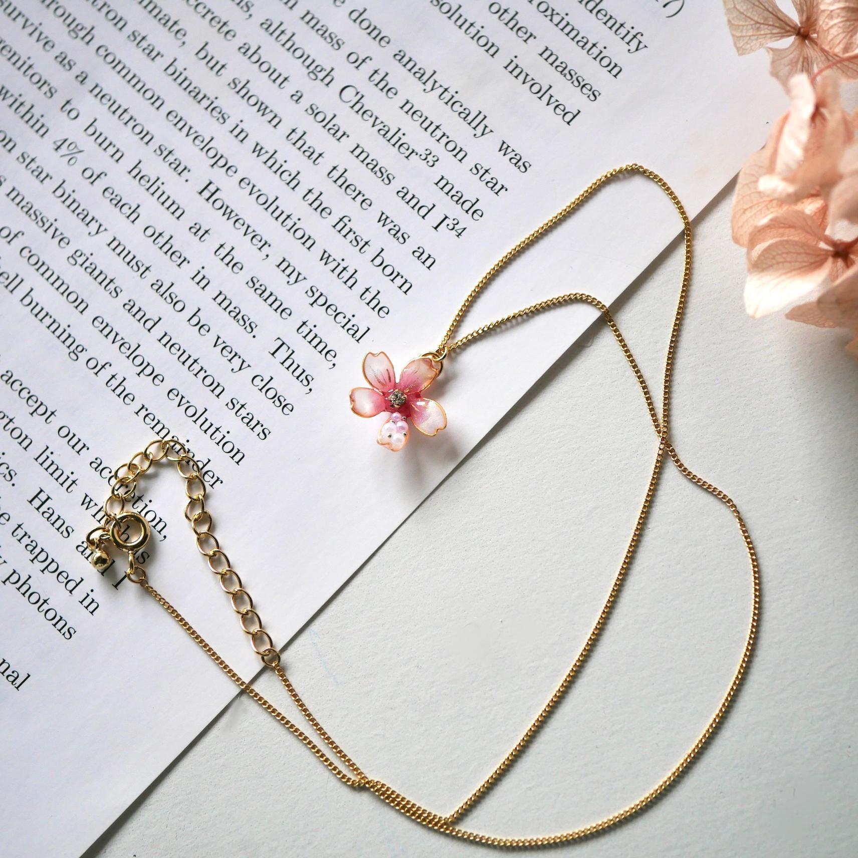 桜パールのアクセサリーセット｜ワインピンクのネックレス＆ピアス（イヤリング）｜入学式・卒業式・春フォーマルに | 13枚目